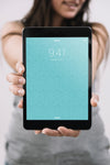 Hands Holding Tablet Mockup Psd