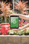 Hands Holding Tablet Mockup With Gardening Concept Psd