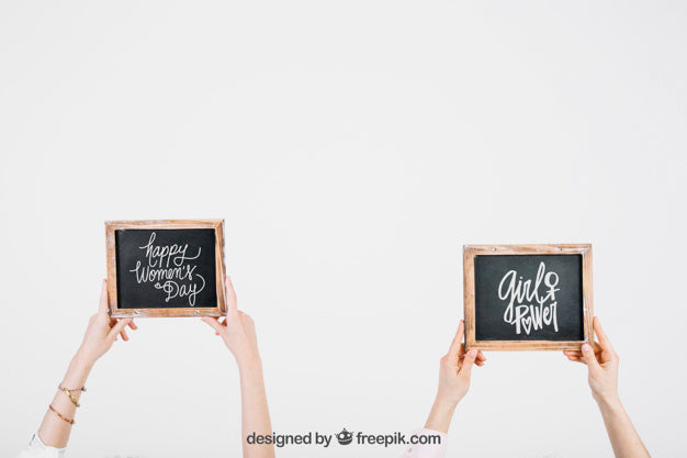 Hands Holding Two Slates Psd