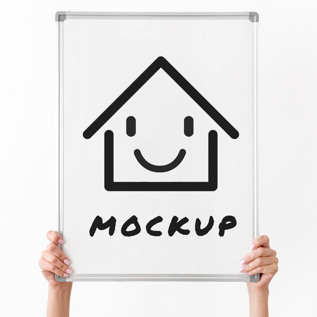 Hands Holding Up Whiteboard Psd