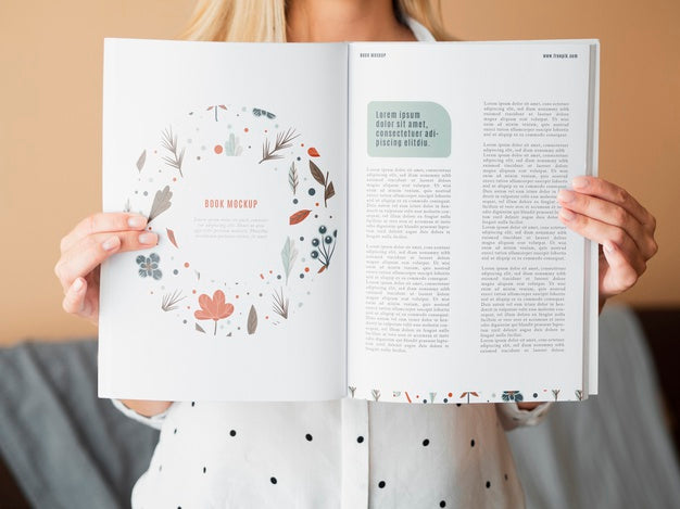 Hands Showing Pages Of A Bock Mock Up Psd