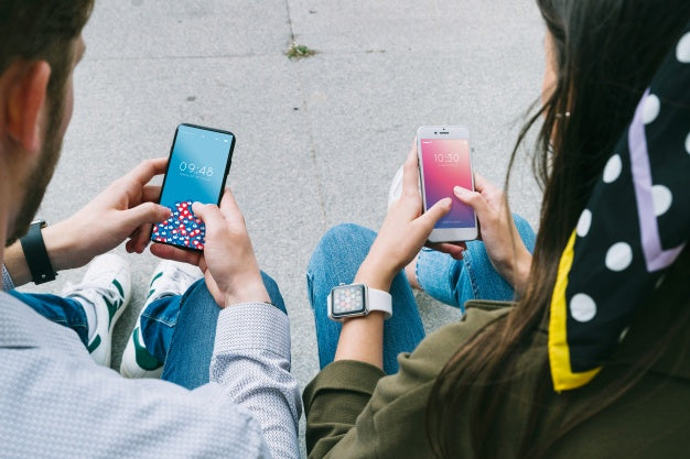 Hands Using Smartphone Mockup Psd