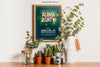 Hanging Frame Mockup With Plants Psd