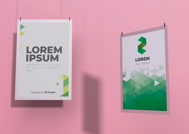 Hanging Mock-Up Flyer Design Template Psd