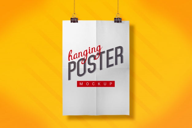 Hanging Poster Mock Up Psd