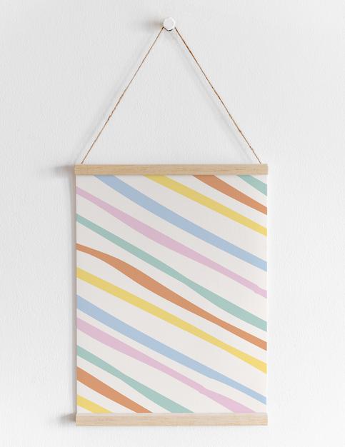 Hanging Poster Mockup Isolated Psd