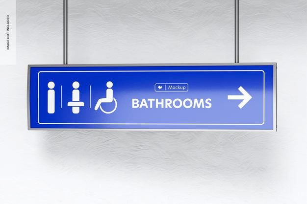 Hanging Sign Mockup, Front View Psd