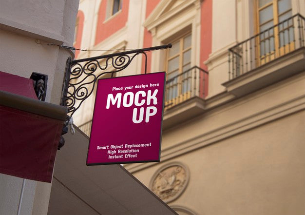 Hanging Street Signal Mockup Psd