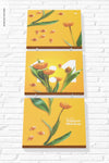 Hanging Triptych Mockup, Bottom Front View Psd