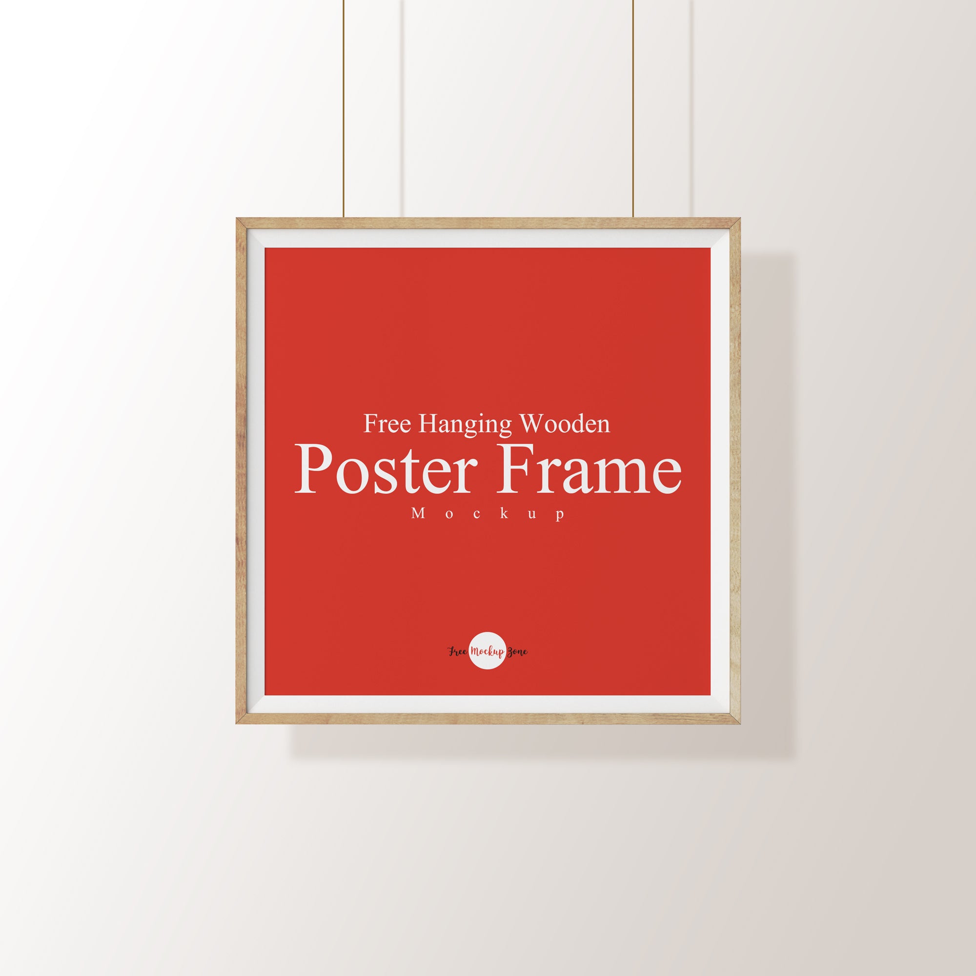 Hanging Wooden Poster Frame Mockup