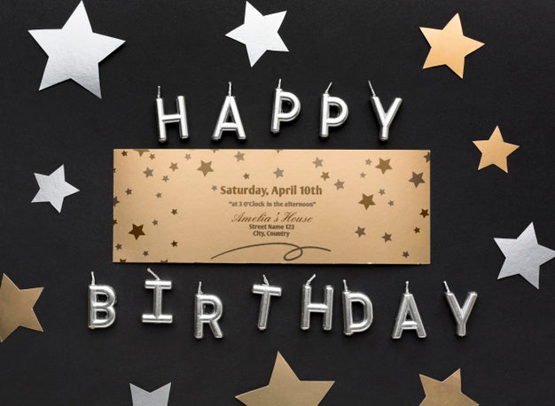 Happy Birthday Candles Arrangement Psd