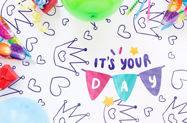 Happy Birthday Concept Mock-Up Psd