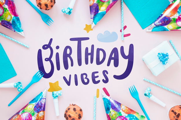 Happy Birthday Concept Mock-Up Psd