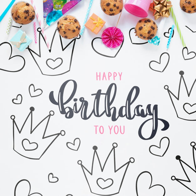 Happy Birthday Concept Mock-Up Psd