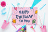 Happy Birthday Concept Mock-Up Psd