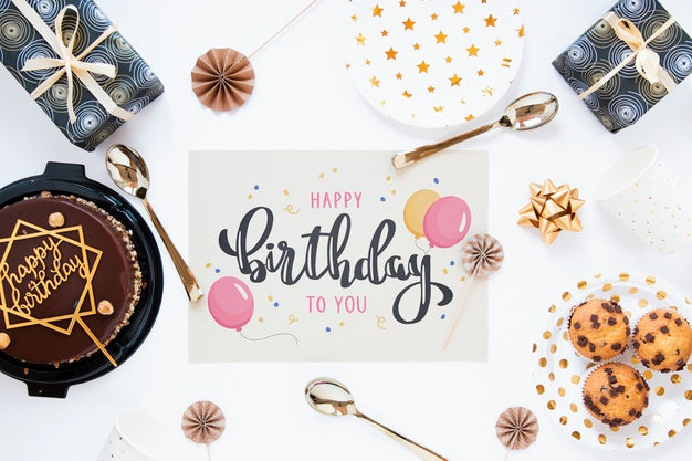 Happy Birthday Concept Mock-Up Psd