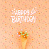 Happy Birthday Mock-Up And Ice Cream Cone Psd