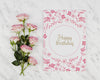 Happy Birthday Mock-Up Card And Bouquet Of Roses Psd