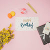 Happy Birthday Mock-Up With Invitation Card And Flowers Psd