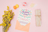 Happy Birthday Mock-Up With Letter In Envelope Psd