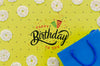 Happy Birthday Mock-Up With Shopping Bag And Doughnuts Psd
