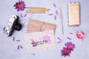 Happy Birthday Mock-Up With Tied Envelopes And Flowers Psd