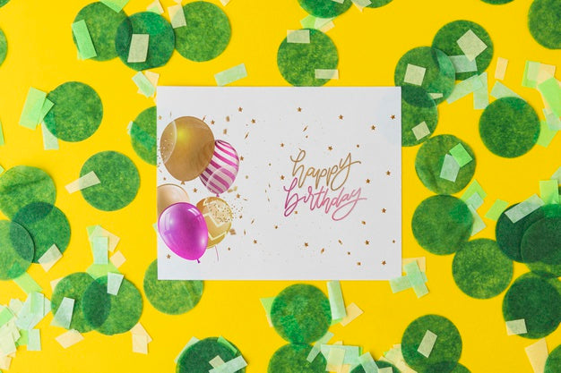 Happy Birthday Paper Mock-Up Psd