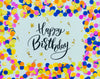 Happy Birthday Party Confetti Frame Shape Psd