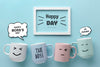 Happy Boss'S Day With Frame And Mugs Psd