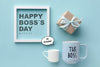 Happy Boss'S Day With Frame And Present Psd