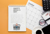 Happy Boss'S Day With Notebook And Calendar Psd