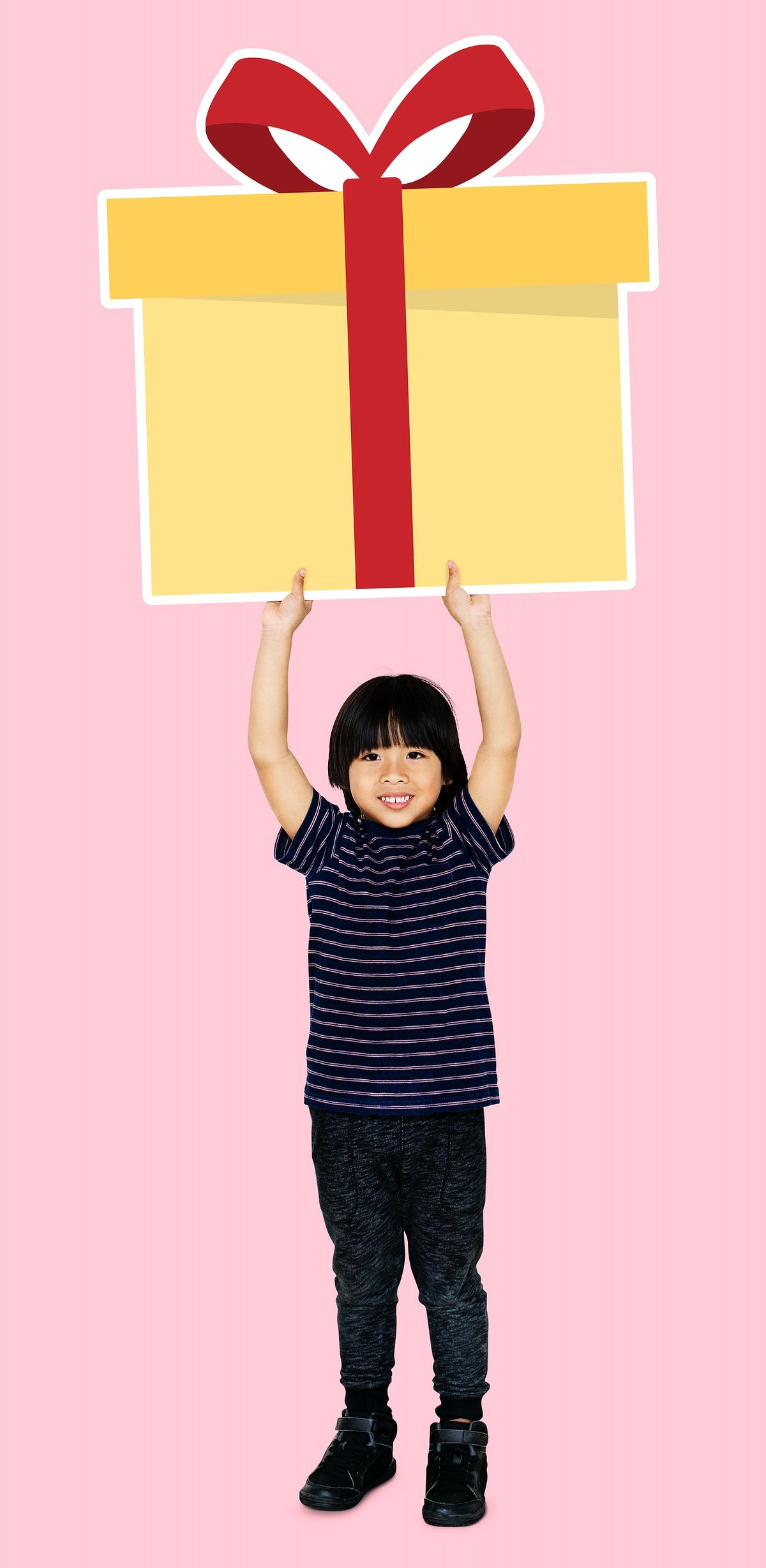 Happy Boy Holding A Gift Box