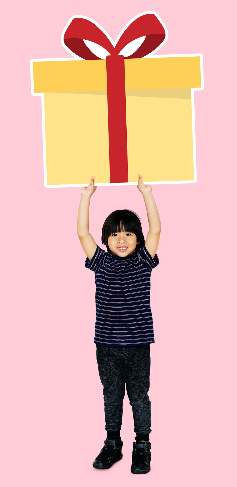Happy Boy Holding A Gift Box