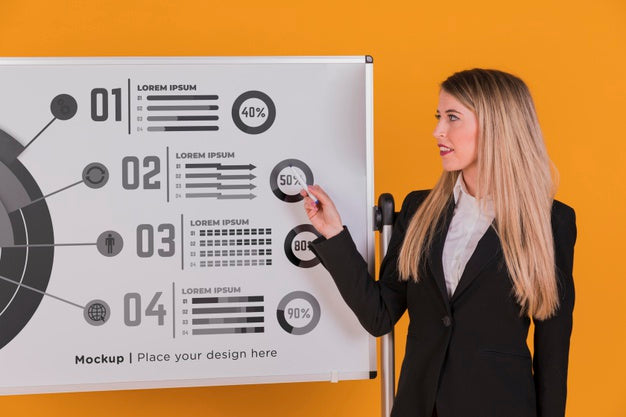 Happy Business Woman Woman Concept Mock-Up Psd