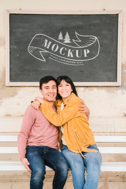 Happy Couple Concept Mock-Up Psd