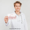 Happy Doctor Holding Mock Up Psd