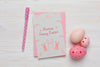 Happy Easter Card Mockup Design With Easter Eggs Psd