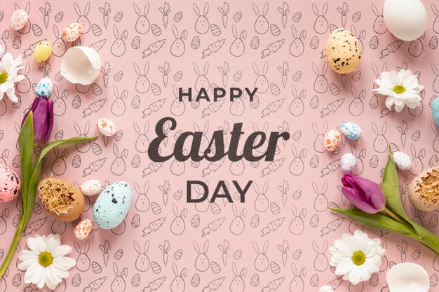 Happy Easter Concept Mock-Up Psd