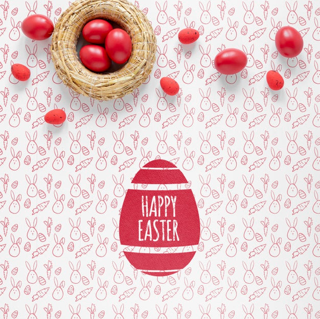 Happy Easter Concept Mock-Up Psd