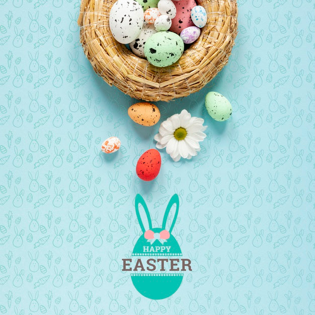 Happy Easter Concept Mock-Up Psd