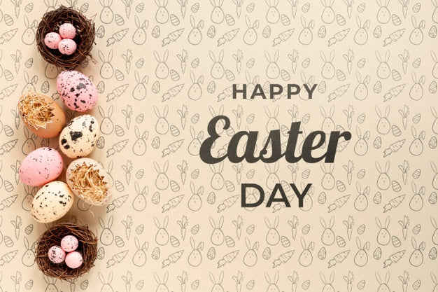 Happy Easter Concept Mock-Up Psd