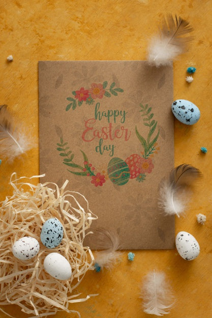 Happy Easter Day Card Close Up Psd