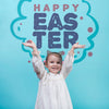 Happy Easter Day Mockup With Girl Psd
