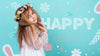 Happy Easter Day Mockup With Girl Psd