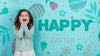 Happy Easter Day Mockup With Girl Psd