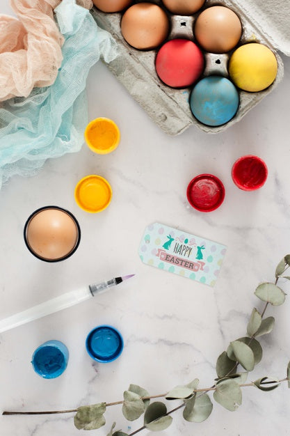 Happy Easter Label Mock-Up Psd