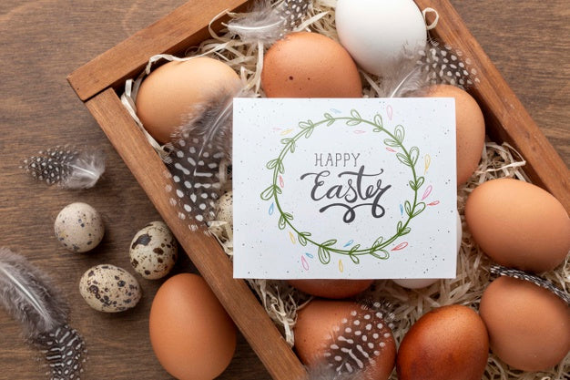 Happy Easter Message And Eggs Psd