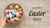 Happy Easter Mock-Up With Colorful Eggs Psd