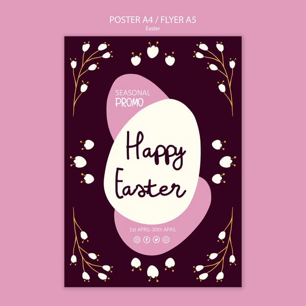 Happy Easter Sales Flyer Template Psd