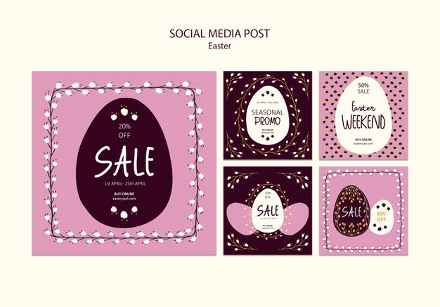 Happy Easter Sales Social Media Post Psd